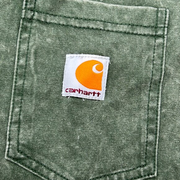 Carhartt Green Vintage Distressed Sleeveless Pocket Workwear Tank Shirt Size XXL - Picture 5 of 10
